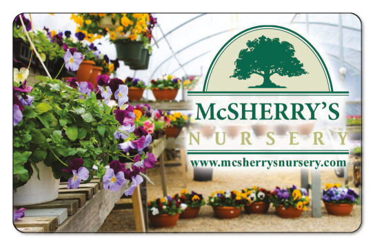 mcsherrys logo on a picture of a greenhouse